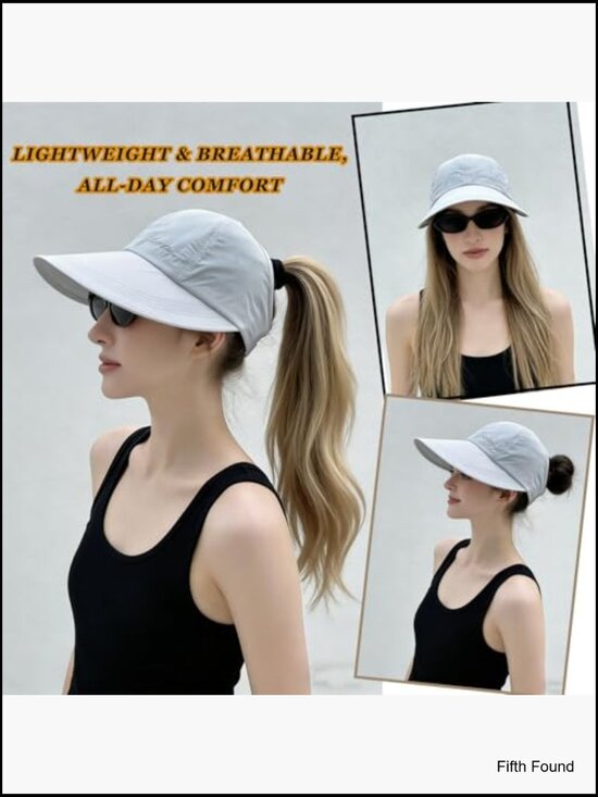 UPF 50+ Sun Protection Baseball Hat, Adjustable Wide Brim Visor, 2-Pack main image 6